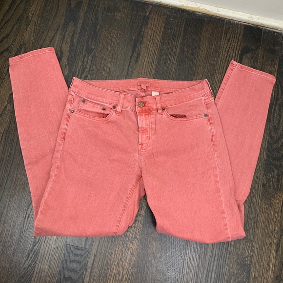 J. Crew Denim - J Crew Dyed Salmon Skinny Straight Leg Jeans 28